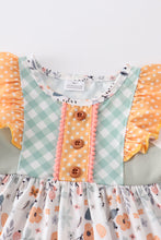 Yellow floral print ruffle girl dress - ARIA KIDS