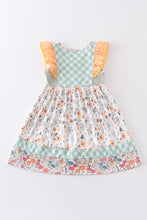 Yellow floral print ruffle girl dress - ARIA KIDS