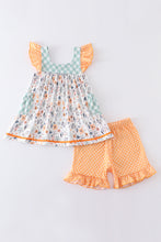 Yellow floral print ruffle pocket girl set - ARIA KIDS