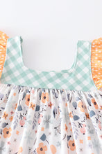 Yellow floral print ruffle pocket girl set - ARIA KIDS