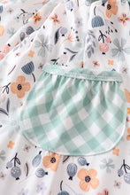 Yellow floral print ruffle pocket girl set - ARIA KIDS
