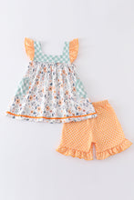 Yellow floral print ruffle pocket girl set - ARIA KIDS