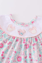 Pink floral charactor applique girl set - ARIA KIDS