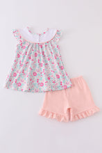 Pink floral charactor applique girl set - ARIA KIDS