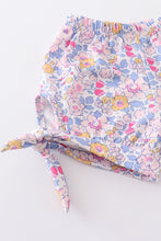 Pink castle applique ruffle flroal girl set