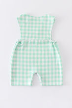 Green flamingo embroidery plaid boy jonjon