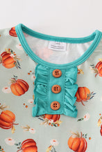 Green pumpkin print girl pajama set - ARIA KIDS