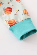 Green pumpkin print girl pajama set - ARIA KIDS