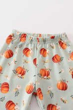 Green pumpkin print girl pajama set - ARIA KIDS