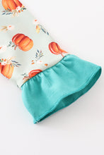Green pumpkin print pajama dress