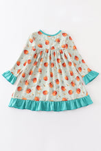 Green pumpkin print pajama dress