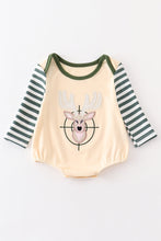 Beige reindeer applique boy bubble - ARIA KIDS