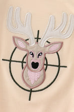 Beige reindeer applique boy bubble - ARIA KIDS