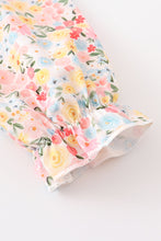 Floral print pumpkin embroidery dress - ARIA KIDS