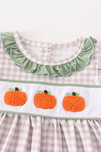Green plaid french knot pumpkin girl set - ARIA KIDS