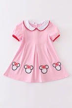 Pink character embroidery girl dress - ARIA KIDS