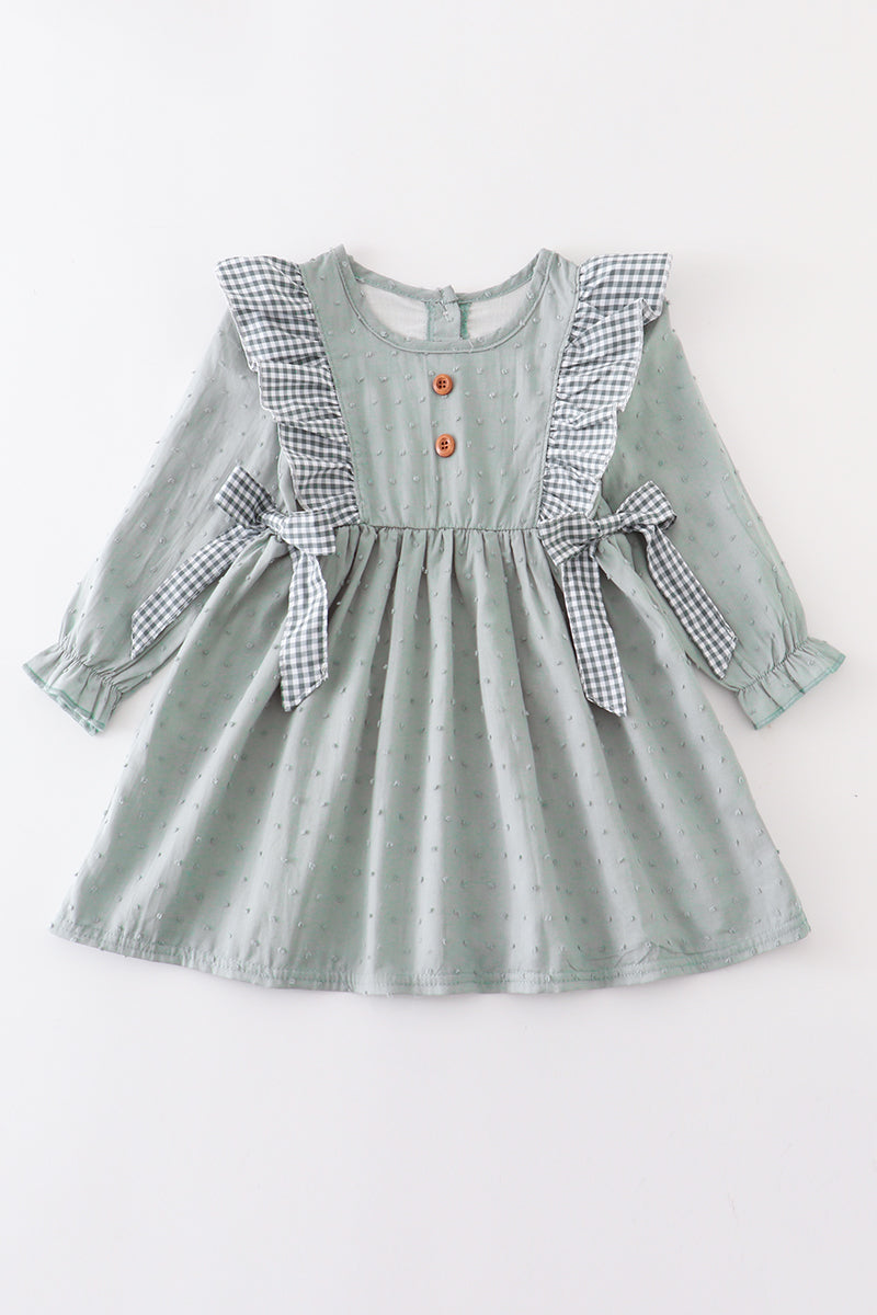 Green swiss dot dress - ARIA KIDS
