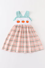 Plaid pumpkin embroidery strap dress - ARIA KIDS
