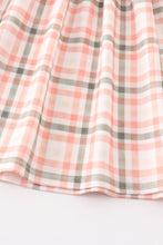 Plaid pumpkin embroidery strap dress - ARIA KIDS