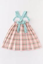 Plaid pumpkin embroidery strap dress - ARIA KIDS