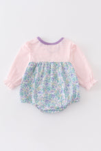 Purple floral print pocket girl bubble - ARIA KIDS