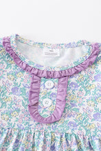 Purple floral print ruffle dress - ARIA KIDS