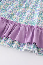 Purple floral print ruffle dress - ARIA KIDS