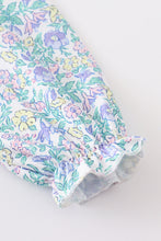 Purple floral print ruffle dress - ARIA KIDS