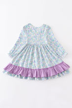 Purple floral print ruffle dress - ARIA KIDS