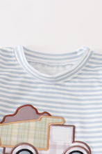 Grey stripe truck applique boy set - ARIA KIDS