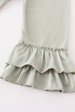 Green floral print ruffle girl set - ARIA KIDS