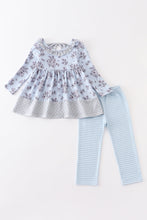 Blue floral print girl set - ARIA KIDS