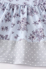 Blue floral print girl set - ARIA KIDS