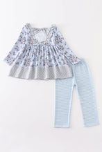 Blue floral print girl set - ARIA KIDS