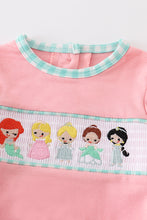 Pink princess smocked girl bubble - ARIA KIDS