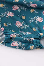 Green floral print patchwork girl bubble - ARIA KIDS