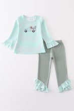 Truck and dog applique stripe girl set - ARIA KIDS