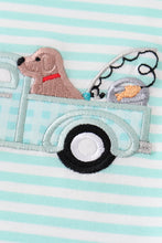 Truck and dog applique stripe girl set - ARIA KIDS