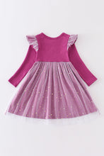 Purple halloween ghost pumpkin applique girl dress