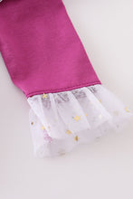 Purple halloween ghost pumpkin applique girl bubble - ARIA KIDS