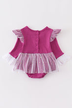 Purple halloween ghost pumpkin applique girl bubble - ARIA KIDS