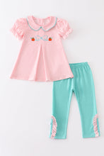 Pink stripe pumpkin embroidery girl set - ARIA KIDS