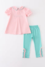 Pink stripe pumpkin embroidery girl set - ARIA KIDS