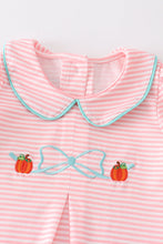 Pink stripe pumpkin embroidery girl set - ARIA KIDS