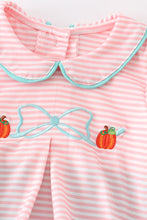 Pink stripe pumpkin embroidery girl bubble - ARIA KIDS