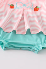 Pink stripe pumpkin embroidery girl bubble - ARIA KIDS