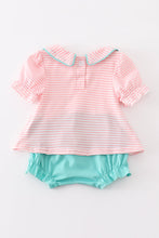 Pink stripe pumpkin embroidery girl bubble - ARIA KIDS