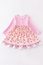 Purple swiss dot pumpkin print dress - ARIA KIDS