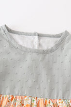 Green swiss dot pumpkin print dress - ARIA KIDS