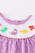 Purple french knot dinosaur girl romper - ARIA KIDS